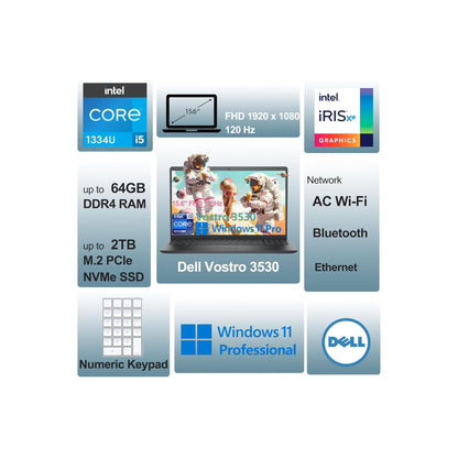 Dell Vostro 3530 15.6" Laptop Intel i5-13th Gen 16GB 512GB SSD